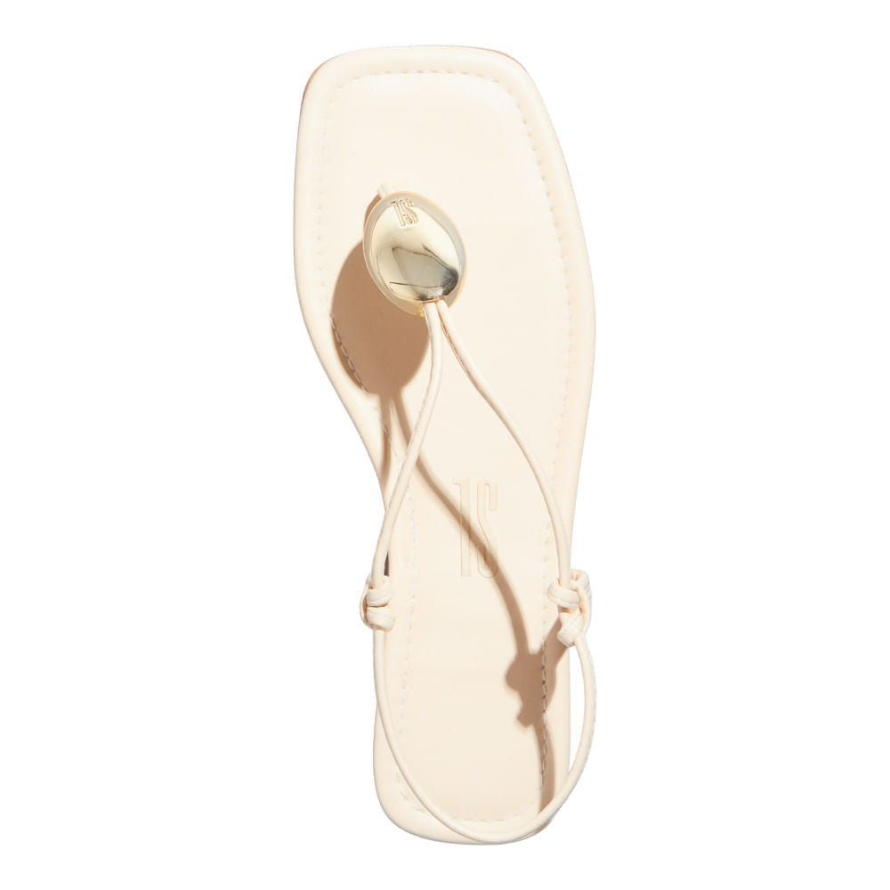 Rasteirinha Napa Santa Lolla Off White Bico Quadrado