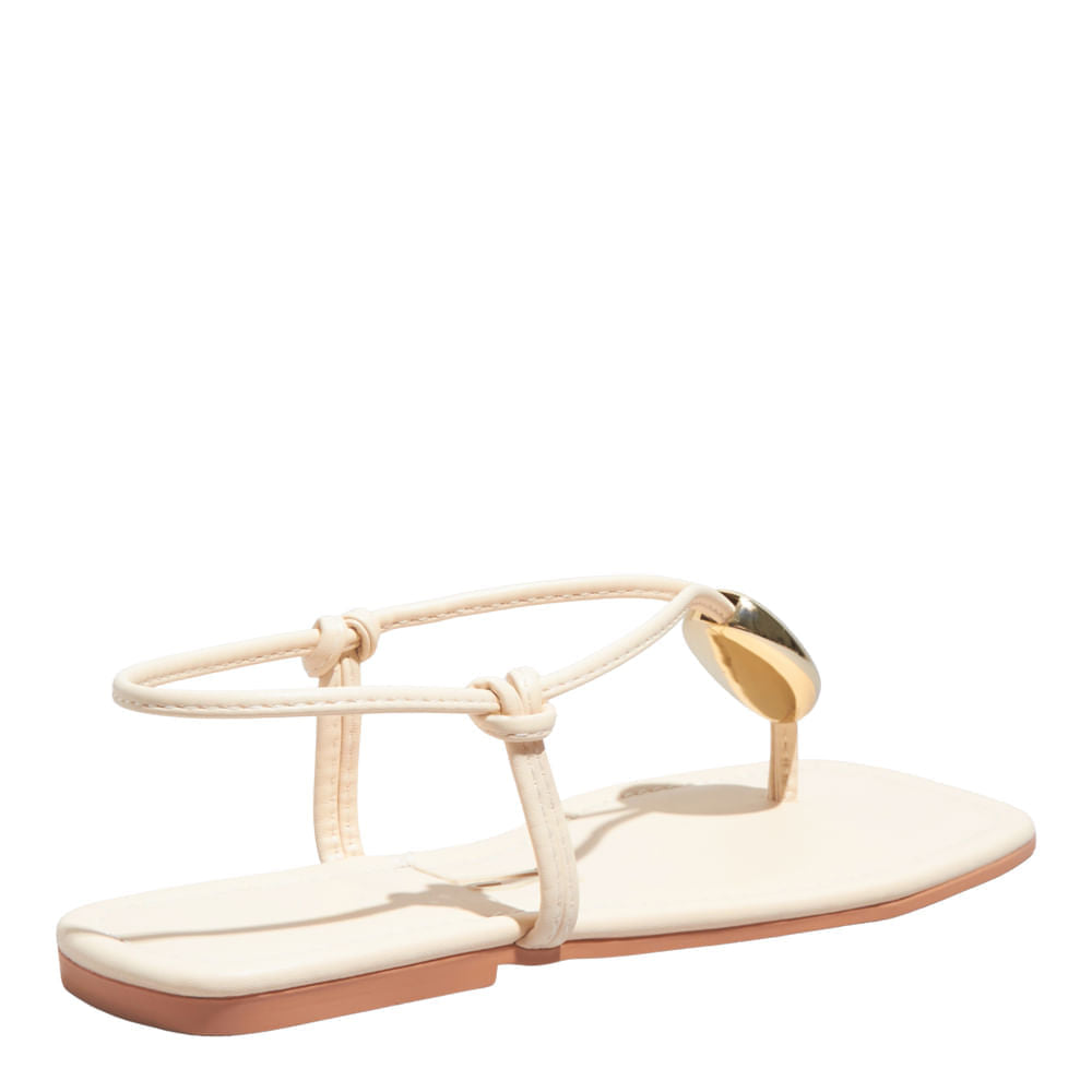 Rasteirinha Napa Santa Lolla Off White Bico Quadrado