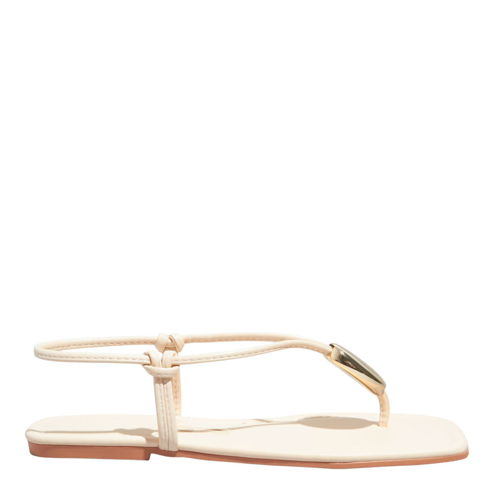 Rasteirinha Napa Santa Lolla Off White Bico Quadrado
