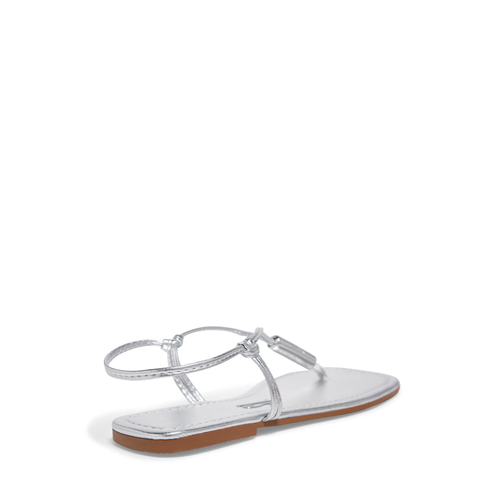 Rasteirinha Napa Santa Lolla Prata Bico Quadrado