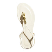 Rasteirinha Off White Santa Lolla Esferas Douradas