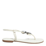 Rasteirinha Off White Santa Lolla Esferas Prata