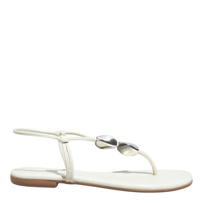 Rasteirinha Off White Santa Lolla Esferas Prata