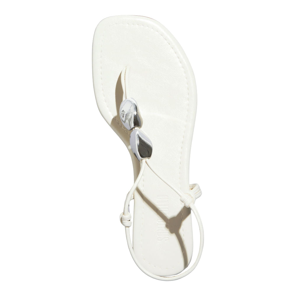 Rasteirinha Off White Santa Lolla Esferas Prata