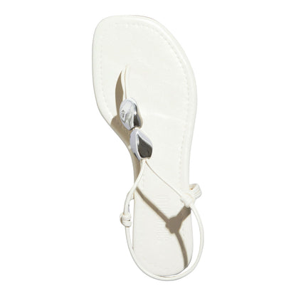 Rasteirinha Off White Santa Lolla Esferas Prata