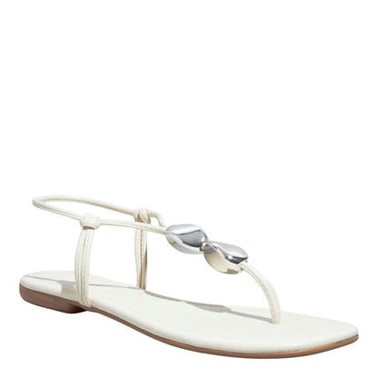 Rasteirinha Off White Santa Lolla Esferas Prata