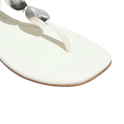 Rasteirinha Off White Santa Lolla Esferas Prata