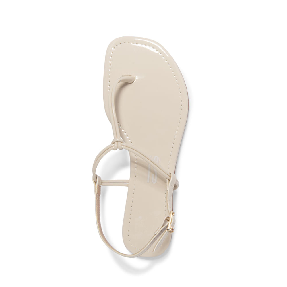 Rasteirinha Off White Verniz Santa Lolla Tiras Nó