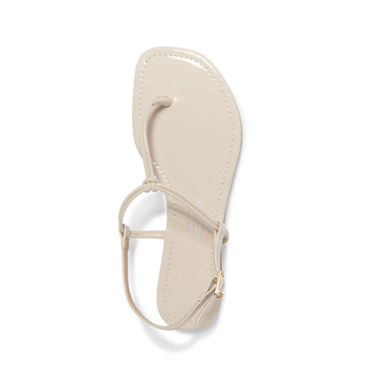 Rasteirinha Off White Verniz Santa Lolla Tiras Nó