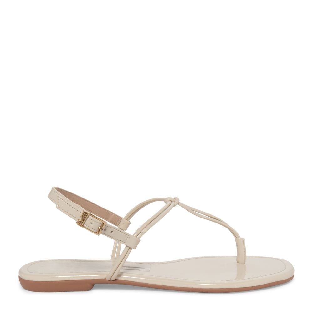 Rasteirinha Off White Verniz Santa Lolla Tiras Nó