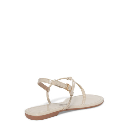 Rasteirinha Off White Verniz Santa Lolla Tiras Nó