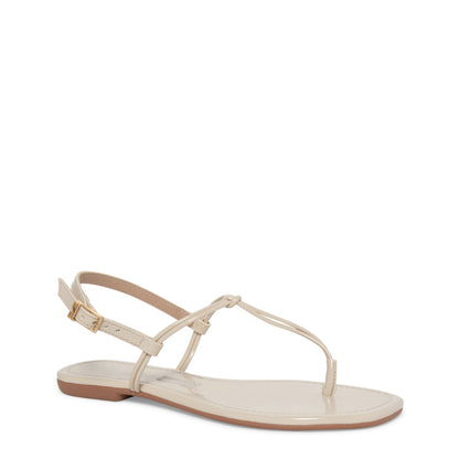 Rasteirinha Off White Verniz Santa Lolla Tiras Nó