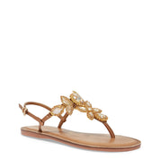 Rasteirinha Pedraria Bronze Santa Lolla Metalizada