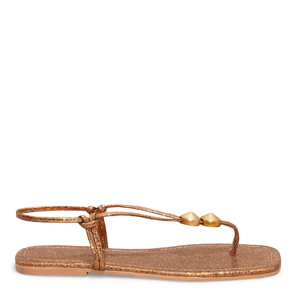 Rasteirinha Santa Lolla Bronze Bico Quadrado