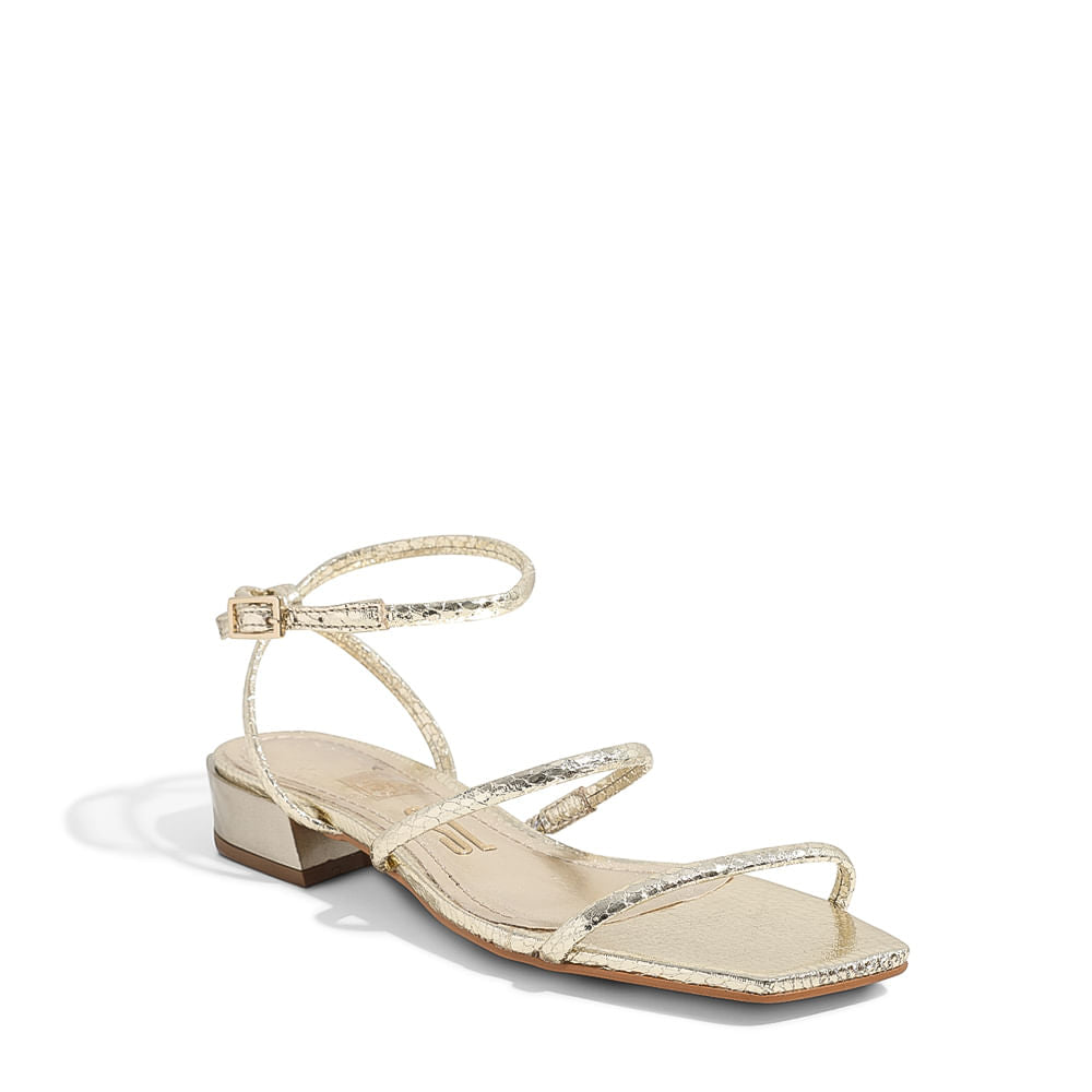 Rasteirinha Santa Lolla Dourada Salto Baixo