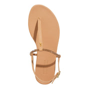 Rasteirinha Santa Lolla Nude Tiras Strass Gold