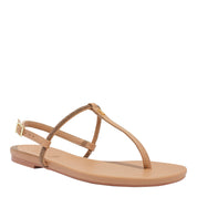 Rasteirinha Santa Lolla Nude Tiras Strass Gold