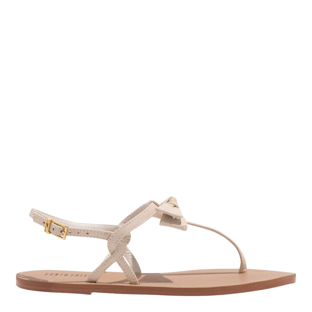 Rasteirinha Santa Lolla Off White Laço