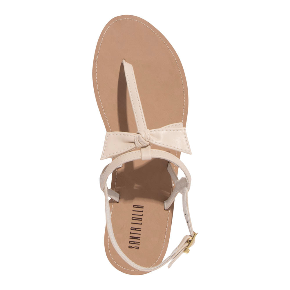 Rasteirinha Santa Lolla Off White Laço