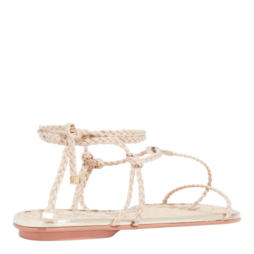 Rasteirinha Santa Lolla Palha Dourada Amarração