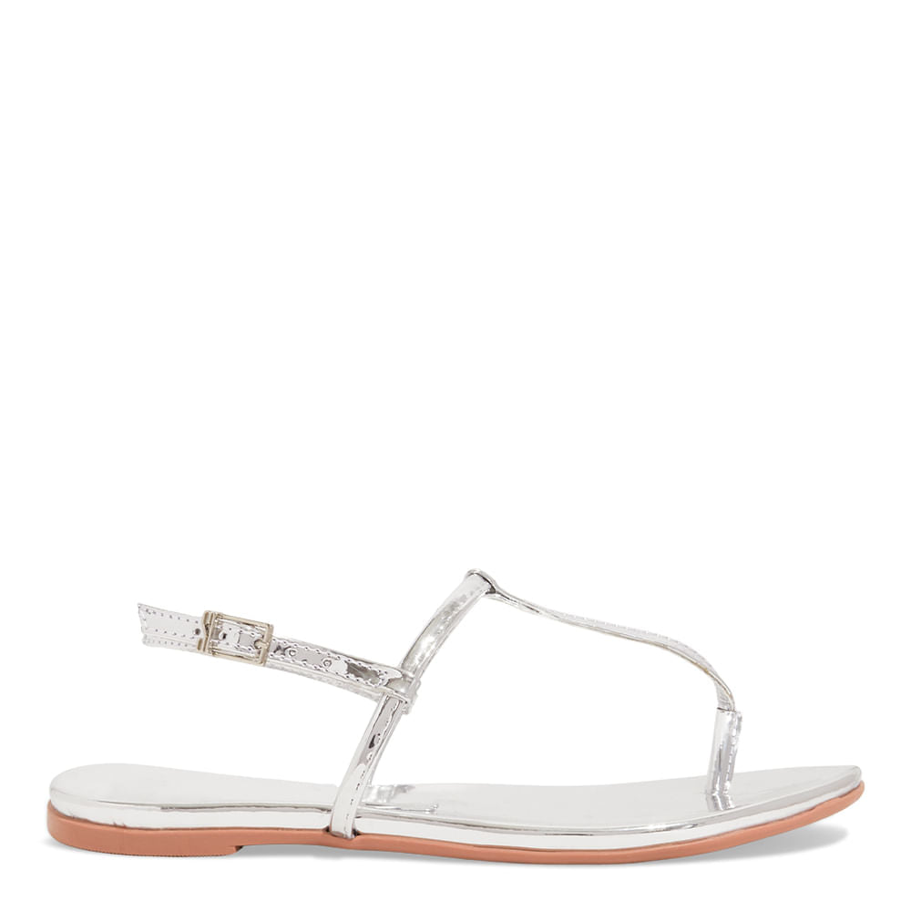 Rasteirinha Santa Lolla Prata Metalizada