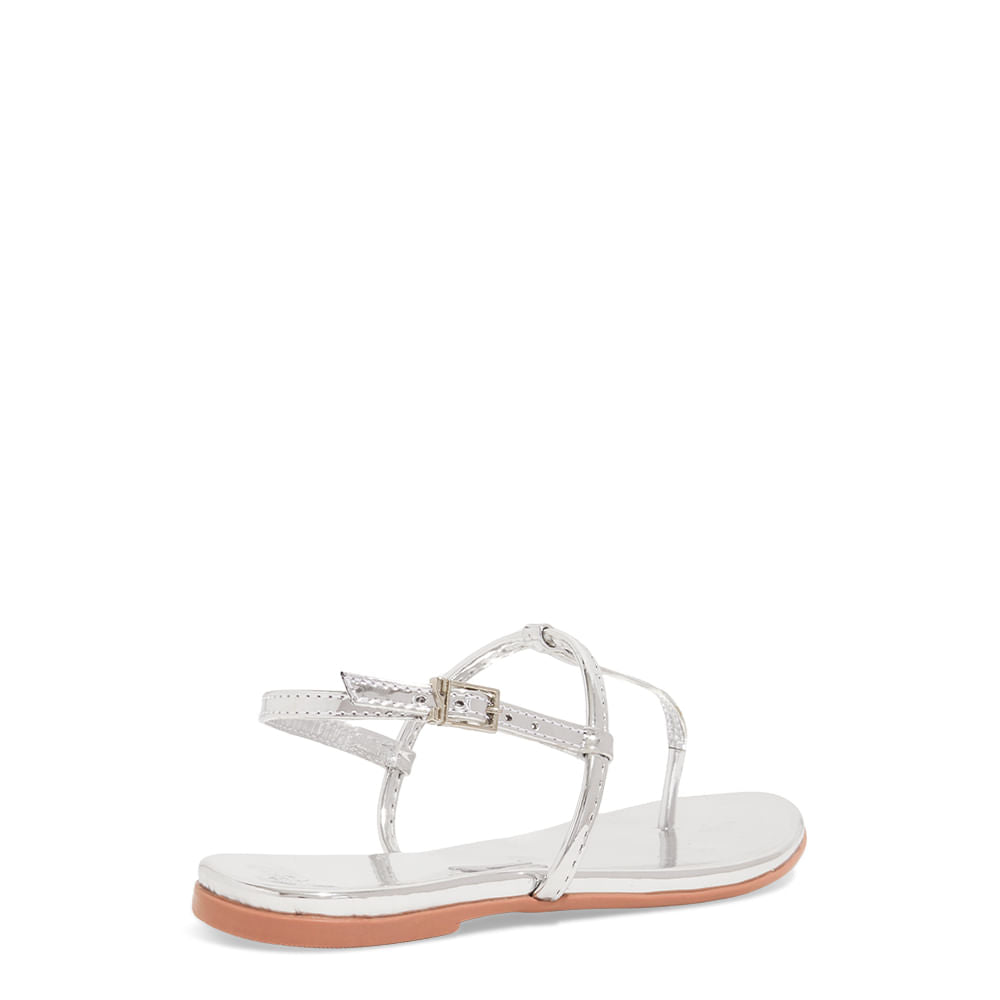 Rasteirinha Santa Lolla Prata Metalizada