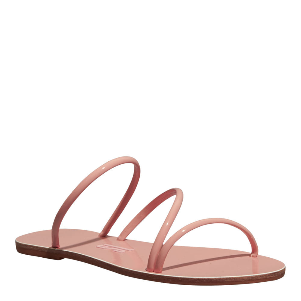 Rasteirinha Santa Lolla Rosa Verniz