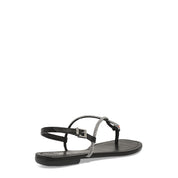 Rasteirinha Santa Lolla Strass Tiras Cruzadas Preta