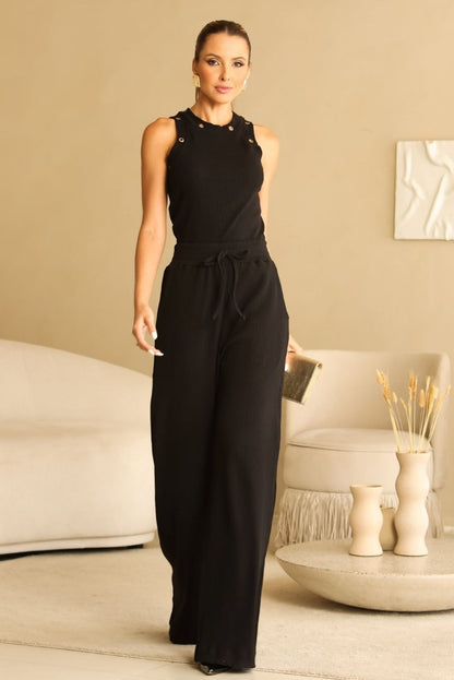 Regata Preta Caneada Ilhos Frysaide