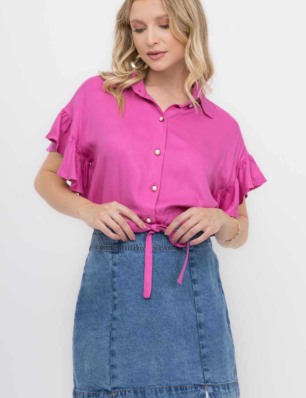 Saia Curta Jeans Frysaide
