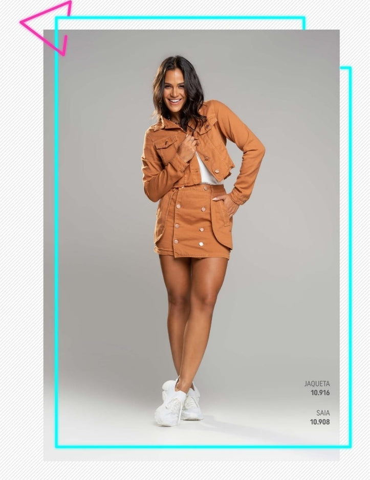 Saia Lottus Jeans Caramelo