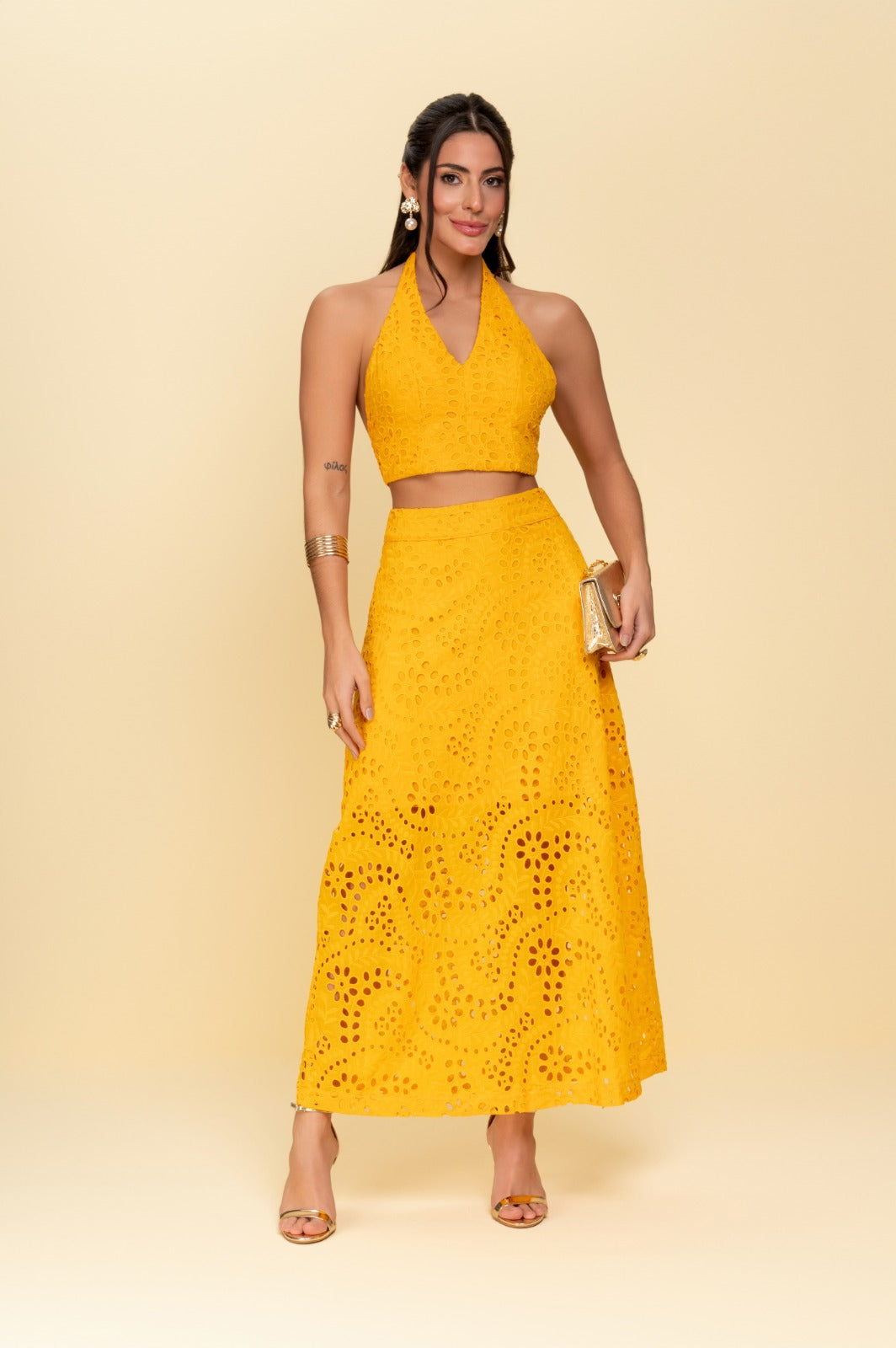 Saia Midi Frysaide Amarela