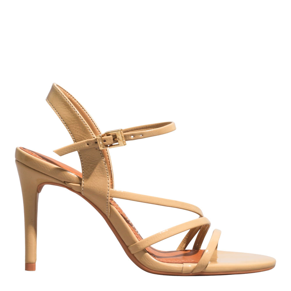 Sandália Bege Salto Fino Santa Lolla Verniz