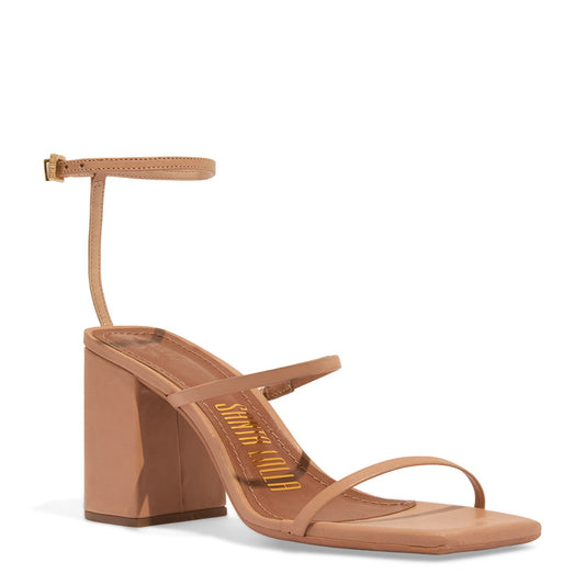 Sandália Bege Santa Lolla Salto Alto Bloco