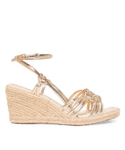 Sandália Espadrilhe Santa Lolla Dourada Metalizada Trançada