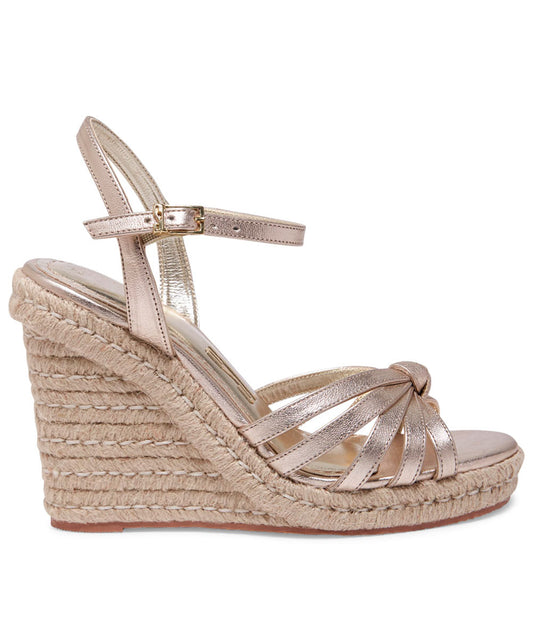 Sandália Espadrilhe Santa Lolla Dourada Metalizada