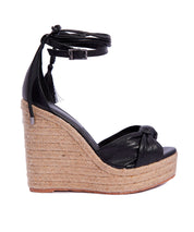 Sandália Espadrilhe Santa Lolla Preto Anabela