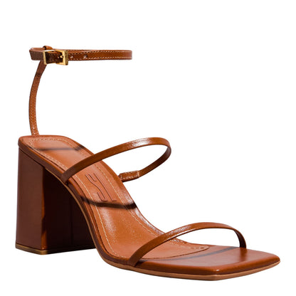 Sandália Marrom Santa Lolla Tiras Salto Bloco 