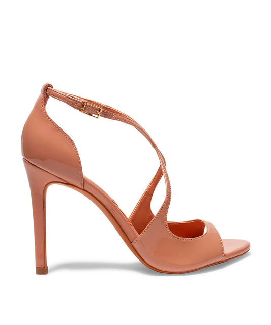 Sandália Peep Toe Santa Lolla Nude Verniz Salto Alto