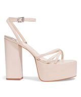 Sandália Plataforma Santa Lolla Alto Tiras Finas Off White