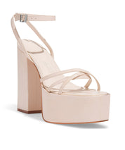 Sandália Plataforma Santa Lolla Alto Tiras Finas Off White