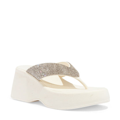 Sandália Plataforma Santa Lolla Branca Strass