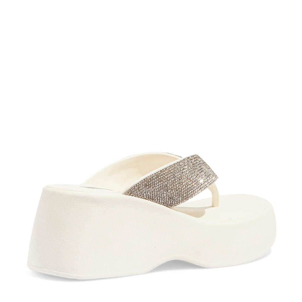 Sandália Plataforma Santa Lolla Branca Strass