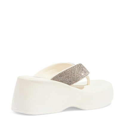 Sandália Plataforma Santa Lolla Branca Strass