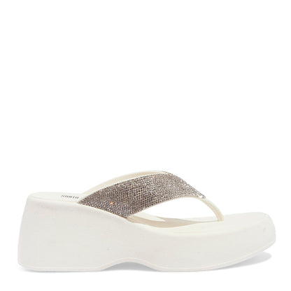 Sandália Plataforma Santa Lolla Branca Strass