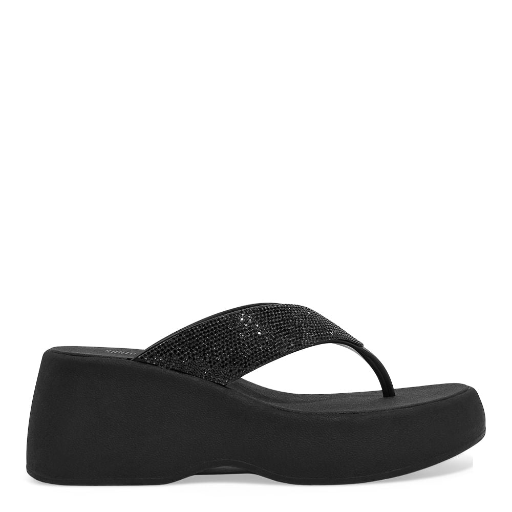 Sandália Plataforma Santa Lolla Preta Strass