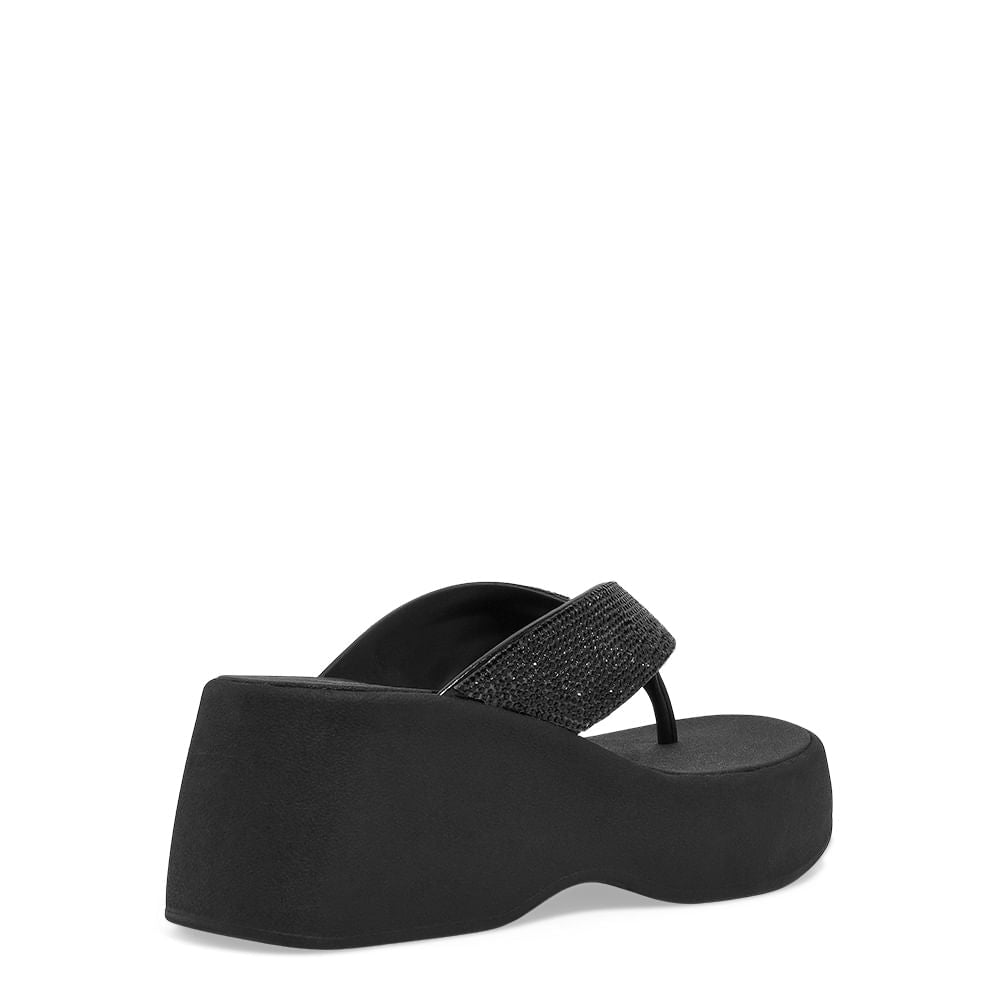 Sandália Plataforma Santa Lolla Preta Strass