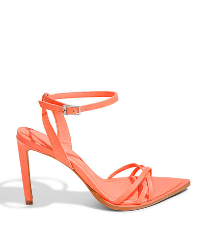 Sandália Santa Lolla Acerola Couro Salto Fino Alto