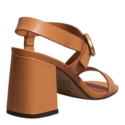 Sandália Santa Lolla Bege Bege Salto Bloco