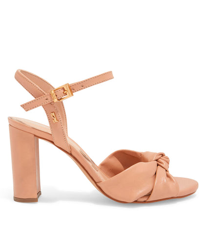 Sandália Santa Lolla Bege Salto Alto Grosso